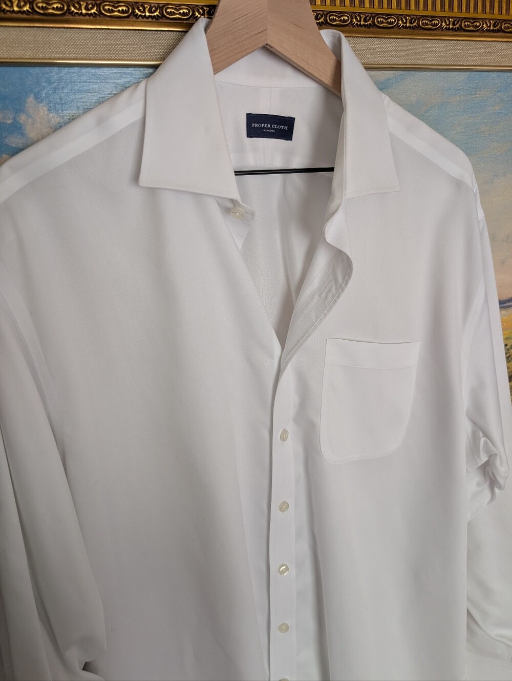 Proper Cloth White Dress Shirt — Classic Pocket Button-Front